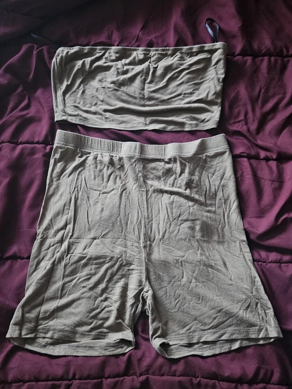 Tube top biker short 2-piece set